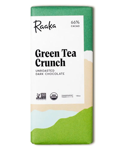 Raaka | 66% Green Tea Crunch Chocolate Bar