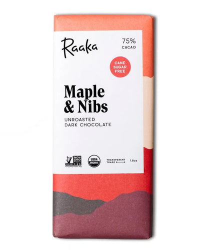 Raaka | 75% Maple & Nibs Chocolate Bar