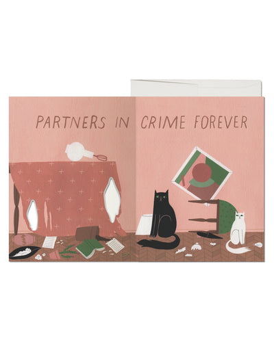 Cat Crimes - Love + Friendship Card
